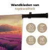 Lavendelveld - Quote - Zonsondergang Wandkleed katoen klein -sfeer2