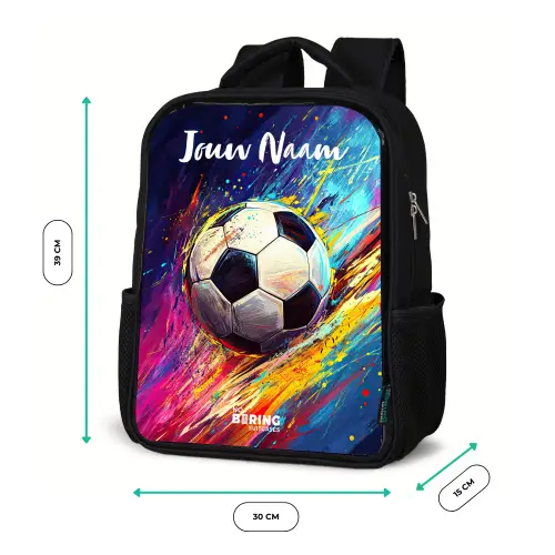 Neon - Voetbal - Kleurrijk Rugzak - Zwart middel -productfoto_formaten