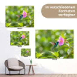 Kolibrie - Bloem - Natuur - Groen tuinposter los doek klein -Xsfeer9_DE
