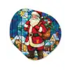 Kerstman - Glas - Kleurrijk Wandcirkel Organisch Forex 3mm klein -3d