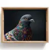 Duif - Bloemen - Zwart Dienblad Rechthoek middel -z3d_shopping