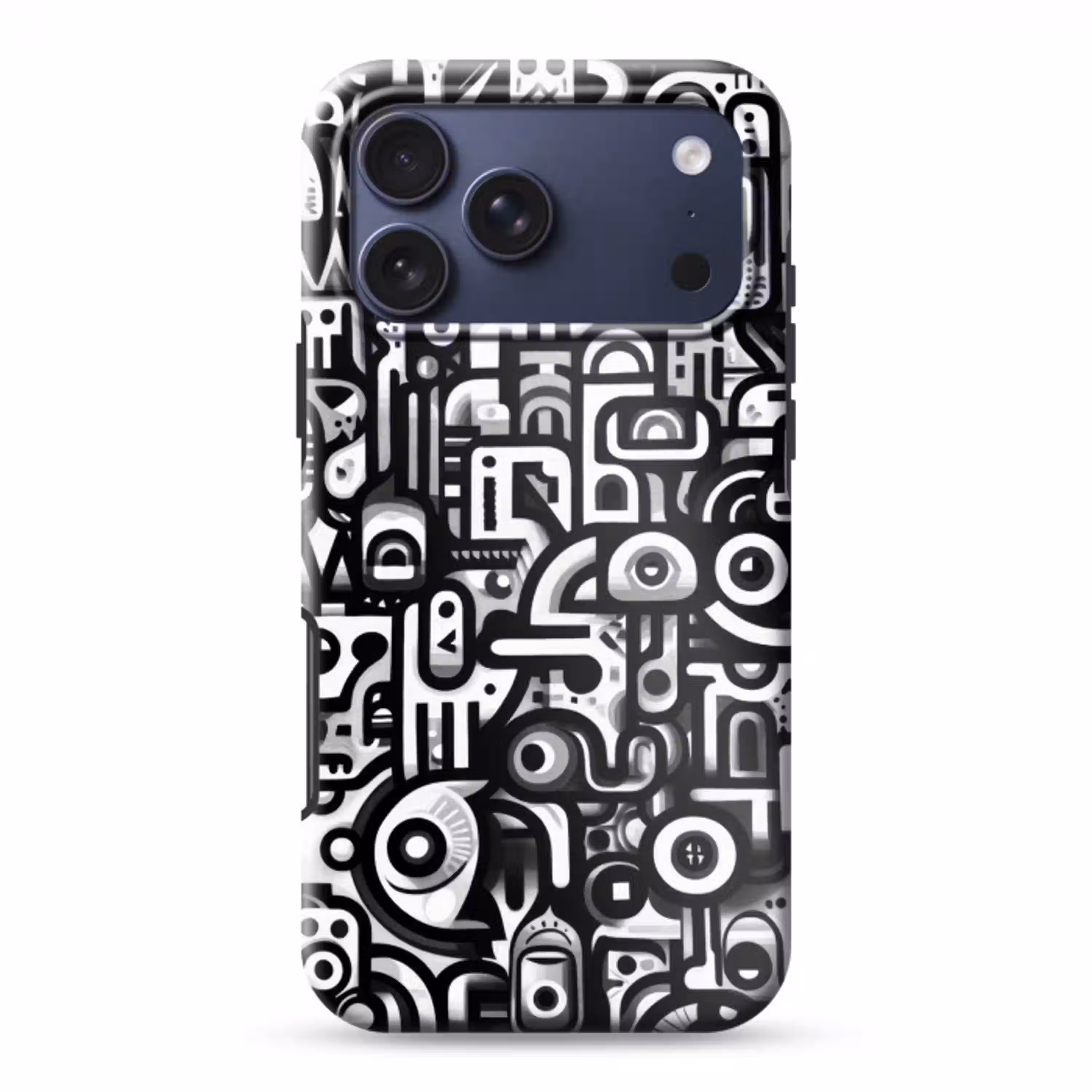 Symbolen - Abstract - Grafisch - Zwart Toughcase MagSafe Apple iPhone 17 Pro Max klein -3d