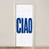 Ciao - Blauw - Stippen deurposter klein -3d_beige
