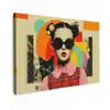 Meisje - Zonnebril - Kat - Retro canvas 2cm klein -z3d