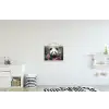 Panda - Wilde dieren - Bloemen - Natuur textielposter latten blank klein -kinderkamer