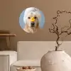 Hond - Badeend - Geel Wandcirkel behangsticker klein -sfeer1
