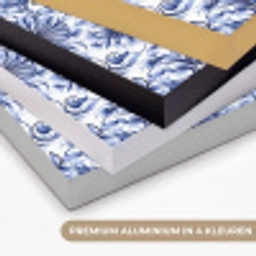 Bloemen - Blauw - Patroon - Wit Textielframe zwart klein 947 -USP_kleurenNL