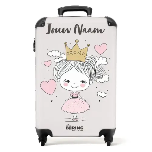 Kleine prinses met hartjes NBS - Handbagage koffer - Kinderen Unisex middel -productfoto_recht