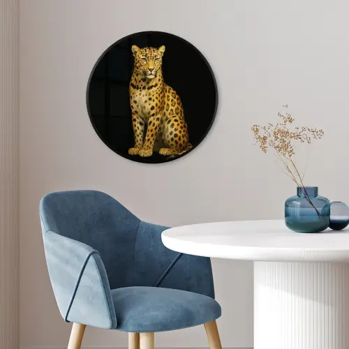 Panter - Realistisch - Bruin Fotolijst rond zonder passe partout klein -sfeer2
