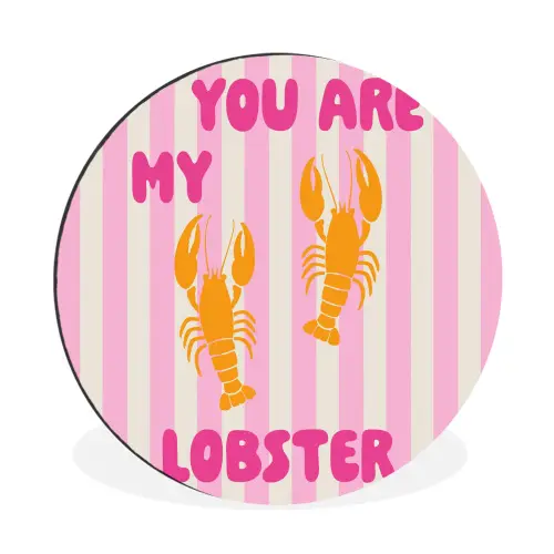 Lobster - Love - Valentijn Wandcirkel aluminium klein -3d