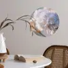 Bloemen - Lichtblauw - Wazig - Trosje Wandcirkel behangsticker klein -sfeer3