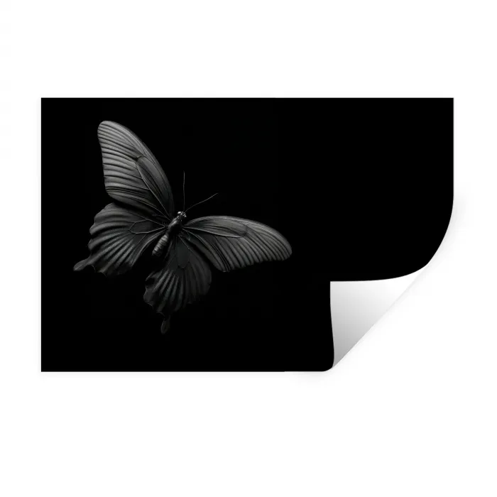 Vlinder - Zwart - Insect - Dieren Muursticker klein -3d