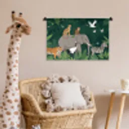Tropisch - Jungle -  Groen Wandkleed katoen klein -wsfeer5_kind