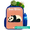 Panda - Slapen - Oranje Kinderrugzak - Blauw middel -inhoud_NL