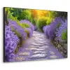 Bloemen - Pad - lavendel - Tuin Textielframe zwart klein -3d