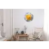 Wit - Bloem - Elegant Wandcirkel aluminium klein -woonkamer
