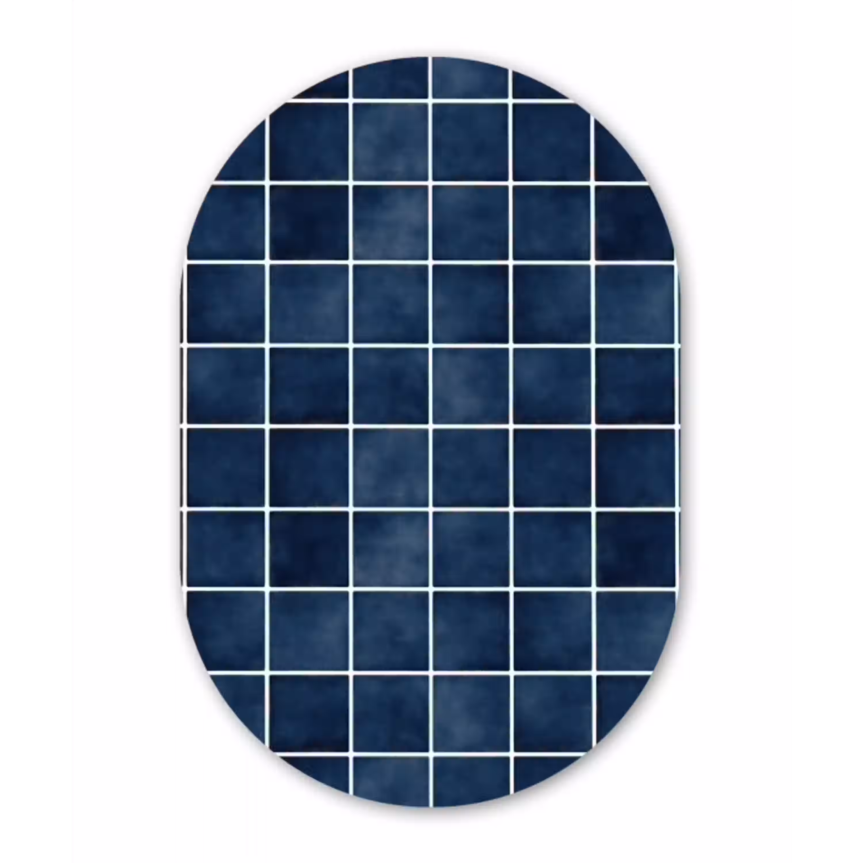 Tegel - Modern - Blauw Wandcirkel Ovaal Aluminium middel 839 -3d