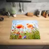 Zomerdans van Klaprozen en Korenbloemen Inductie beschermer vinyl 3mm middel -sfeer5