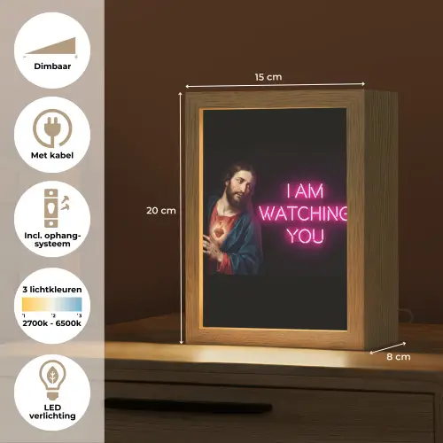 Man - Tekst - Neon Light Box met kabel (Tafellamp) klein -USP_NL