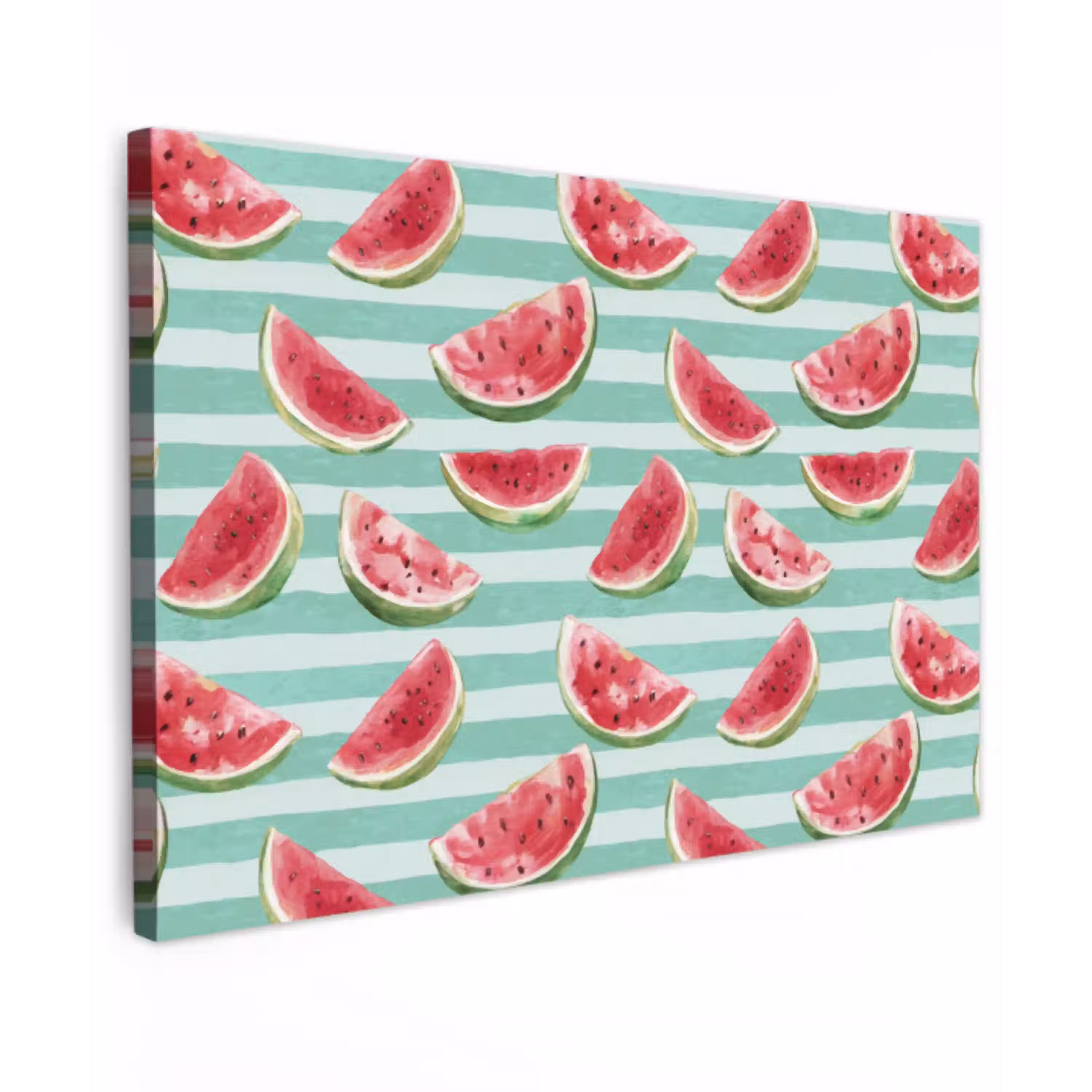 Watermeloen - Strepen - Groen canvas 2cm klein 34 -z3d