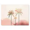 Palmbomen - Heuvels - Minimalistisch - Zachtroze muismat rubber klein -3d