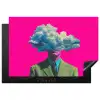 Man - Pak - Wolk - Roze Inductie beschermer vinyl 3mm klein -3d
