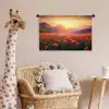 Landschap - Zonsondergang - Bloemenveld Wandkleed katoen klein -wsfeer5_kind