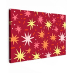 Sterren - Speels - Rood Tuinposter op houten frame 2 cm dik klein 845 -3d