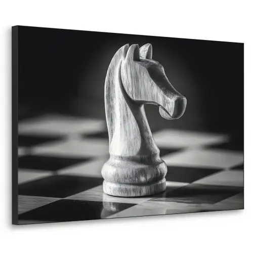 Paard - Hout - Schaalbord - Zwart Textielframe zwart klein -3d