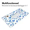 Vlinder - Bloemen - Blauw Muismat XXL klein 681 -sfeer4