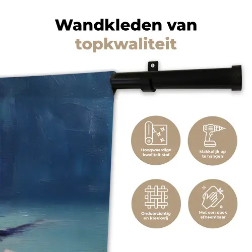 Ijshoorn - Bolletjes - Smelt - Roze Wandkleed katoen klein -sfeer2