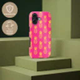 Ananas - Trendy - Roze Toughcase MagSafe Apple iPhone 17 klein 1017 -USP_PrintM_NL