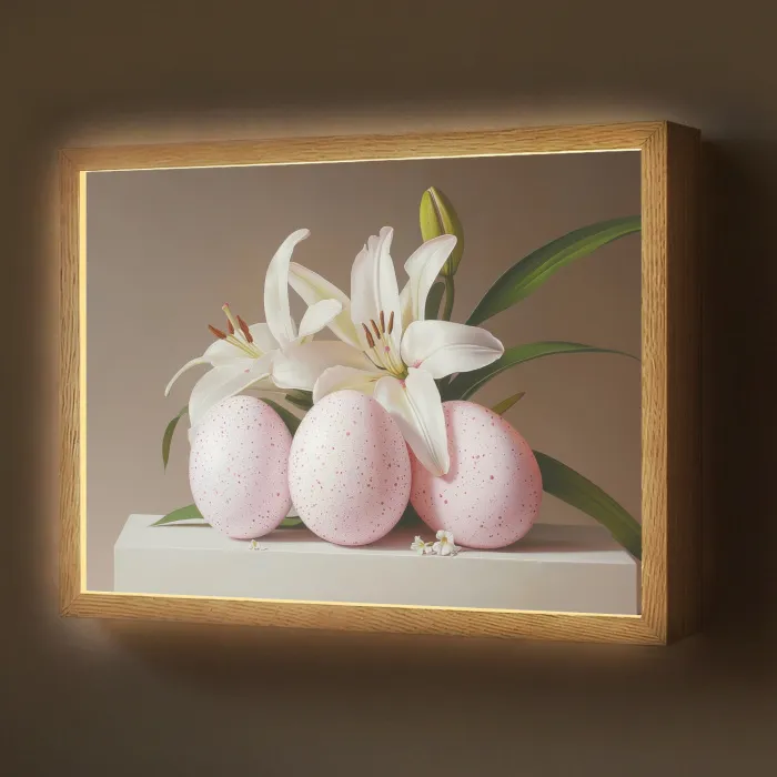 Lelies - Eieren - Pasen Light Box met batterij (Wandlamp) middel -z3d_website