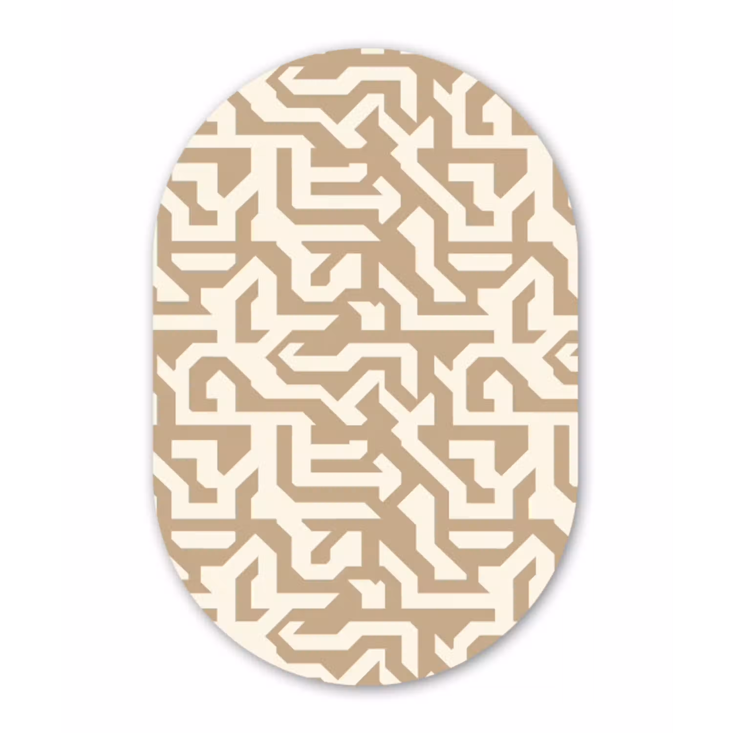 Modern - Abstract - Beige Wandcirkel Ovaal Aluminium middel 839 -3d