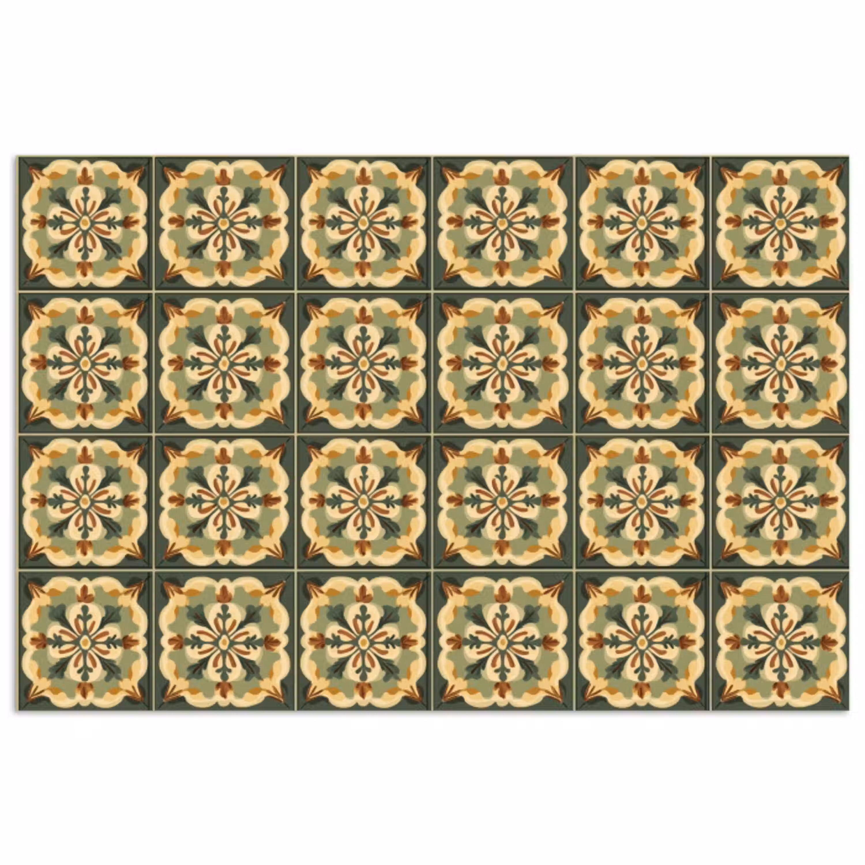 Ornament - Patroon - Groen poster papier klein 62 -3d