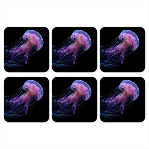 Kwal - Doorzichtig - Roze - Tentakels onderzetter kurk middel -3d
