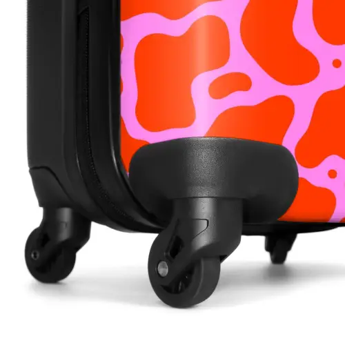 Organisch vlekkenpatroon in rood en roze NBS - Handbagage koffer - Kinderen Unisex middel -wiel