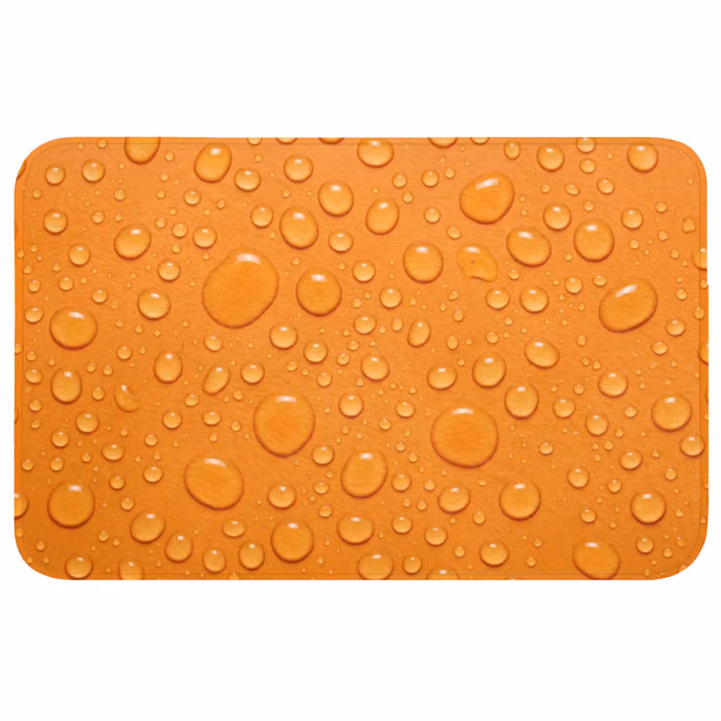Water - Druppels - Oranje WCmat middel -3d
