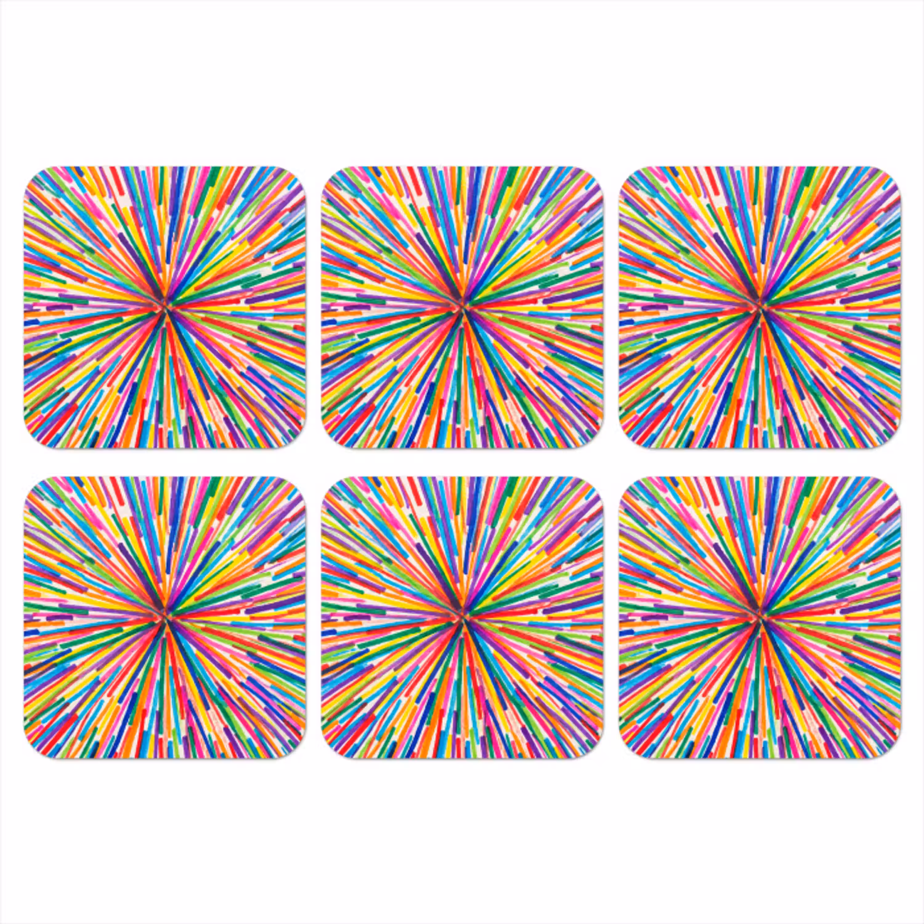 Lijnen - Kleurrijk - Abstract onderzetter kurk middel -3d