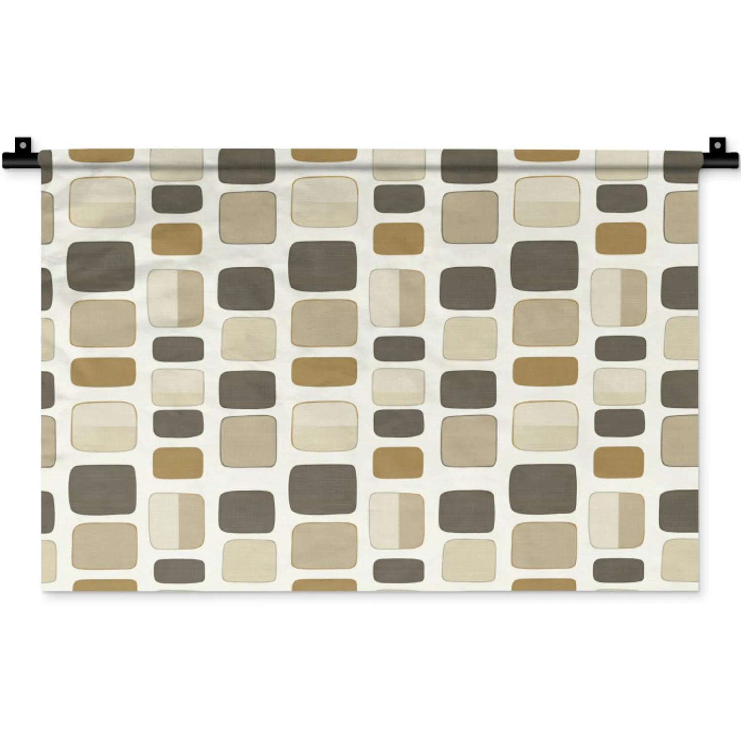 Blokken - Vintage - Grijs Wandkleed katoen klein 269 -zz3d