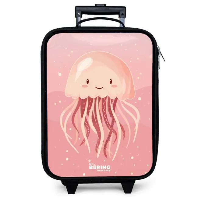 Roze kwal met gezicht Kinderkoffer - Zwart klein -zzz_website3d
