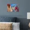 Santorini - Bloemen - Griekenland poster papier klein -sfeer2