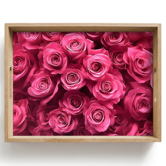 Rozen - Pink - Bloem Dienblad Rechthoek middel -z3d_shopping
