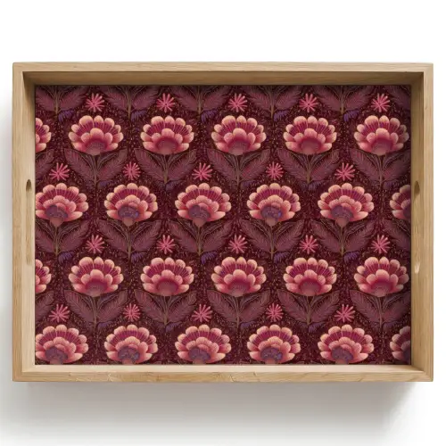 Bloemen - Waaier - Paars Dienblad Rechthoek middel 911 -z3d_shopping