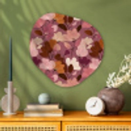 Bloem - Patroon - Roze Wandcirkel Organisch Aluminium middel 851 -sfeer2