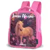 Paard - Bloemen - Paars - Vlinder Kinderrugzak - Roze middel -schuin