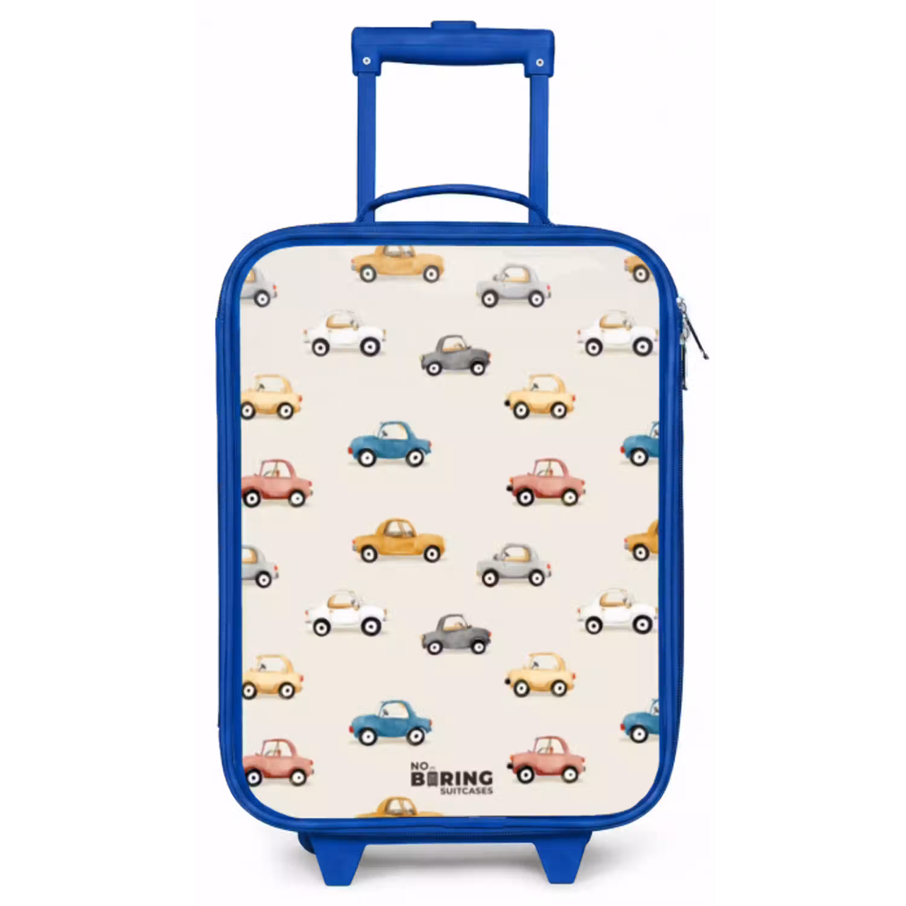 Kleurrijke retro autootjes Kinderkoffer - Blauw klein -zz3dotto