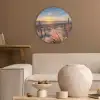 Strand - Zee - Duin - Zonsondergang - Landschap Akoestische PET Vilt - Rond klein -sfeer1