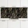 Marmer - Zwart - Goudstructuur keuken achterwand 2 middel 871 -3d