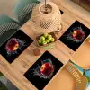 Appel - Rood - Water - Zwart - Fruit Placemat vinyl groot -zzsfeer5_Kitchenyeah-website